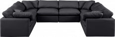 Meridian Furniture - Indulge 140" Vegan Leather Upholstered 8 Piece Modular Sectional - 146Black-Sec8A - GreatFurnitureDeal