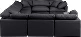Meridian Furniture - Indulge 140" Vegan Leather Upholstered 8 Piece Modular Sectional - 146Black-Sec8A - GreatFurnitureDeal
