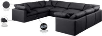 Meridian Furniture - Indulge 140" Vegan Leather Upholstered 8 Piece Modular Sectional - 146Black-Sec8A - GreatFurnitureDeal