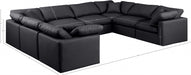 Meridian Furniture - Indulge 140" Vegan Leather Upholstered 8 Piece Modular Sectional - 146Black-Sec8A - GreatFurnitureDeal