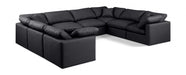 Meridian Furniture - Indulge 140" Vegan Leather Upholstered 8 Piece Modular Sectional - 146Black-Sec8A - GreatFurnitureDeal