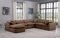 Meridian Furniture - Indulge 140" Vegan Leather Upholstered 7 Piece Modular Sectional - 146Brown-Sec7A - GreatFurnitureDeal