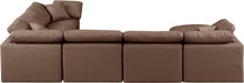 Meridian Furniture - Indulge 140" Vegan Leather Upholstered 7 Piece Modular Sectional - 146Brown-Sec7A - GreatFurnitureDeal