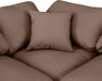 Meridian Furniture - Indulge 140" Vegan Leather Upholstered 7 Piece Modular Sectional - 146Brown-Sec7A - GreatFurnitureDeal