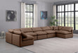 Meridian Furniture - Indulge 175" Vegan Leather Upholstered 7 Piece Modular Sectional - 146Brown-Sec7B - GreatFurnitureDeal