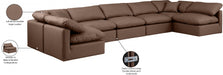 Meridian Furniture - Indulge 175" Vegan Leather Upholstered 7 Piece Modular Sectional - 146Brown-Sec7B - GreatFurnitureDeal