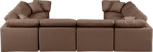 Meridian Furniture - Indulge 140" Vegan Leather Upholstered 8 Piece Modular Sectional - 146Brown-Sec8A - GreatFurnitureDeal