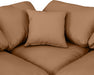 Meridian Furniture - Indulge 140" Vegan Leather Upholstered 7 Piece Modular Sectional - 146Cognac-Sec7A - GreatFurnitureDeal
