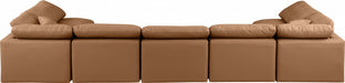 Meridian Furniture - Indulge 175" Vegan Leather Upholstered 7 Piece Modular Sectional - 146Cognac-Sec7B - GreatFurnitureDeal