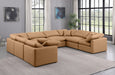 Meridian Furniture - Indulge 140" Vegan Leather Upholstered 8 Piece Modular Sectional - 146Cognac-Sec8A - GreatFurnitureDeal