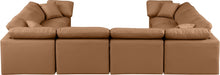 Meridian Furniture - Indulge 140" Vegan Leather Upholstered 8 Piece Modular Sectional - 146Cognac-Sec8A - GreatFurnitureDeal