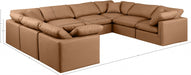 Meridian Furniture - Indulge 140" Vegan Leather Upholstered 8 Piece Modular Sectional - 146Cognac-Sec8A - GreatFurnitureDeal