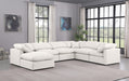 Meridian Furniture - Indulge 140" Vegan Leather Upholstered 7 Piece Modular Sectional - 146Cream-Sec7A - GreatFurnitureDeal