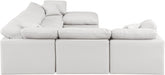 Meridian Furniture - Indulge 140" Vegan Leather Upholstered 7 Piece Modular Sectional - 146Cream-Sec7A - GreatFurnitureDeal