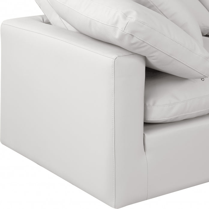 Meridian Furniture - Indulge 140" Vegan Leather Upholstered 7 Piece Modular Sectional - 146Cream-Sec7A - GreatFurnitureDeal