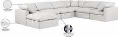 Meridian Furniture - Indulge 140" Vegan Leather Upholstered 7 Piece Modular Sectional - 146Cream-Sec7A - GreatFurnitureDeal