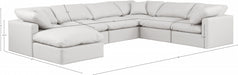 Meridian Furniture - Indulge 140" Vegan Leather Upholstered 7 Piece Modular Sectional - 146Cream-Sec7A - GreatFurnitureDeal