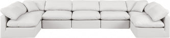 Meridian Furniture - Indulge 175" Vegan Leather Upholstered 7 Piece Modular Sectional - 146Cream-Sec7B - GreatFurnitureDeal
