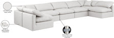 Meridian Furniture - Indulge 175" Vegan Leather Upholstered 7 Piece Modular Sectional - 146Cream-Sec7B - GreatFurnitureDeal