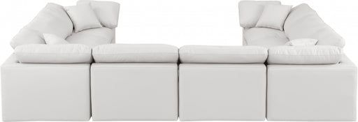 Meridian Furniture - Indulge 140" Vegan Leather Upholstered 8 Piece Modular Sectional - 146Cream-Sec8A - GreatFurnitureDeal