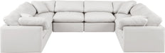 Meridian Furniture - Indulge 140" Vegan Leather Upholstered 8 Piece Modular Sectional - 146Cream-Sec8A - GreatFurnitureDeal
