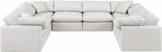 Meridian Furniture - Indulge 140" Vegan Leather Upholstered 8 Piece Modular Sectional - 146Cream-Sec8A - GreatFurnitureDeal