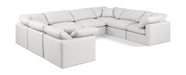 Meridian Furniture - Indulge 140" Vegan Leather Upholstered 8 Piece Modular Sectional - 146Cream-Sec8A - GreatFurnitureDeal
