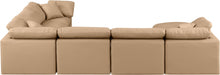 Meridian Furniture - Indulge 140" Vegan Leather Upholstered 7 Piece Modular Sectional - 146Tan-Sec7A - GreatFurnitureDeal