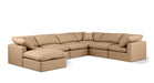 Meridian Furniture - Indulge 140" Vegan Leather Upholstered 7 Piece Modular Sectional - 146Tan-Sec7A - GreatFurnitureDeal