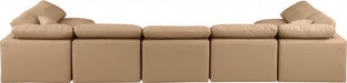 Meridian Furniture - Indulge 175" Vegan Leather Upholstered 7 Piece Modular Sectional - 146Tan-Sec7B - GreatFurnitureDeal