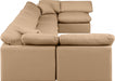 Meridian Furniture - Indulge 175" Vegan Leather Upholstered 7 Piece Modular Sectional - 146Tan-Sec7B - GreatFurnitureDeal