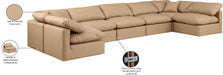 Meridian Furniture - Indulge 175" Vegan Leather Upholstered 7 Piece Modular Sectional - 146Tan-Sec7B - GreatFurnitureDeal
