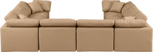 Meridian Furniture - Indulge 140" Vegan Leather Upholstered 8 Piece Modular Sectional - 146Tan-Sec8A - GreatFurnitureDeal