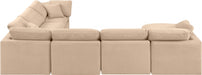 Meridian Furniture - Indulge 140" Velvet Upholstered 7 Piece Modular Sectional - 147Beige-Sec7A - GreatFurnitureDeal