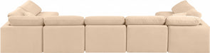 Meridian Furniture - Indulge 175" Velvet Upholstered 7 Piece Modular Sectional - 147Beige-Sec7B - GreatFurnitureDeal