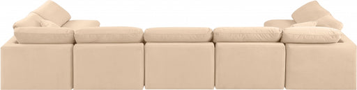 Meridian Furniture - Indulge 175" Velvet Upholstered 7 Piece Modular Sectional - 147Beige-Sec7B - GreatFurnitureDeal