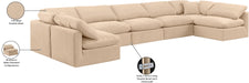 Meridian Furniture - Indulge 175" Velvet Upholstered 7 Piece Modular Sectional - 147Beige-Sec7B - GreatFurnitureDeal