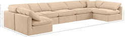 Meridian Furniture - Indulge 175" Velvet Upholstered 7 Piece Modular Sectional - 147Beige-Sec7B - GreatFurnitureDeal