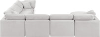 Meridian Furniture - Indulge 140" Velvet Upholstered 7 Piece Modular Sectional - 147Cream-Sec7A - GreatFurnitureDeal