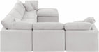 Meridian Furniture - Indulge 140" Velvet Upholstered 7 Piece Modular Sectional - 147Cream-Sec7A - GreatFurnitureDeal