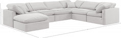 Meridian Furniture - Indulge 140" Velvet Upholstered 7 Piece Modular Sectional - 147Cream-Sec7A - GreatFurnitureDeal
