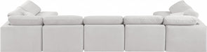 Meridian Furniture - Indulge 175" Velvet Upholstered 7 Piece Modular Sectional - 147Cream-Sec7B - GreatFurnitureDeal