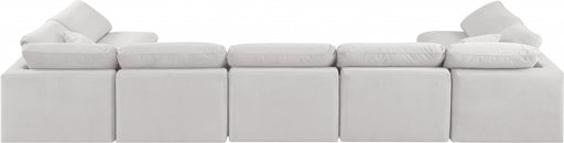 Meridian Furniture - Indulge 175" Velvet Upholstered 7 Piece Modular Sectional - 147Cream-Sec7B - GreatFurnitureDeal