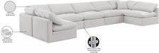 Meridian Furniture - Indulge 175" Velvet Upholstered 7 Piece Modular Sectional - 147Cream-Sec7B - GreatFurnitureDeal
