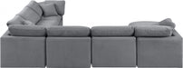 Meridian Furniture - Indulge 140" Velvet Upholstered 7 Piece Modular Sectional - 147Grey-Sec7A - GreatFurnitureDeal