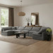 Meridian Furniture - Indulge 175" Velvet Upholstered 7 Piece Modular Sectional - 147Grey-Sec7B - GreatFurnitureDeal