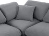 Meridian Furniture - Indulge 175" Velvet Upholstered 7 Piece Modular Sectional - 147Grey-Sec7B - GreatFurnitureDeal