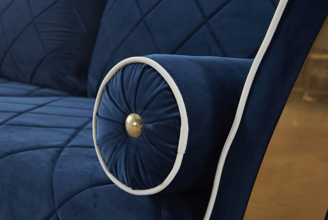 European Furniture - Sipario Vita 3 Piece Sofa Set in Blue - EF-22560 - GreatFurnitureDeal
