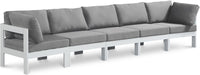 Meridian Furniture - Nizuc 150" Grey Water Resistant Fabric Upholstered 5pc. Outdoor Patio Sofa - 375Grey-S150A - GreatFurnitureDeal
