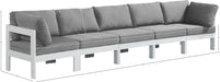 Meridian Furniture - Nizuc 150" Grey Water Resistant Fabric Upholstered 5pc. Outdoor Patio Sofa - 375Grey-S150A - GreatFurnitureDeal